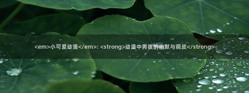 omofun下载ios苹果：<em>小可爱动漫</em>: <strong>动漫中男孩的幽默与调皮</strong>